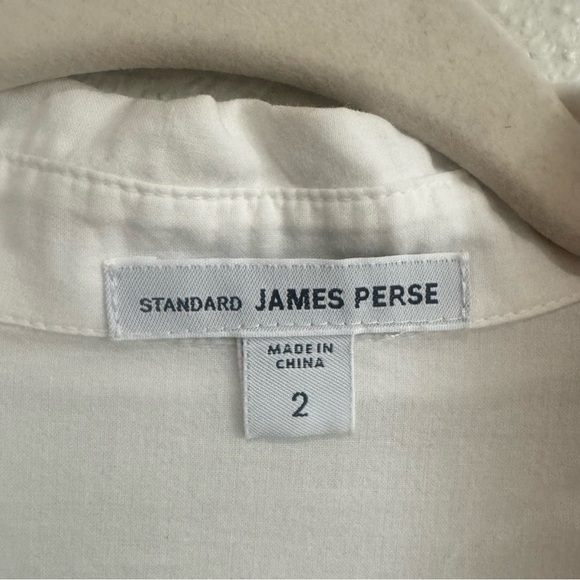 James Perse Womens Size 2 Medium White Sheer Slub Side Panel Shirt Minimal Boho - Picture 4 of 11